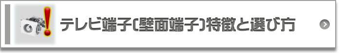 テレビ端子（壁面端子）特徴と選び方